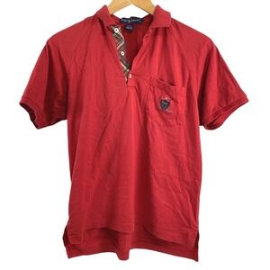 Ralph Lauren Polo Shirt Mens Small Crest Plaid Collar Short Sleeve Pocket